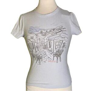 American Eagle Outfitters Greece Graphic Tee - Light blue